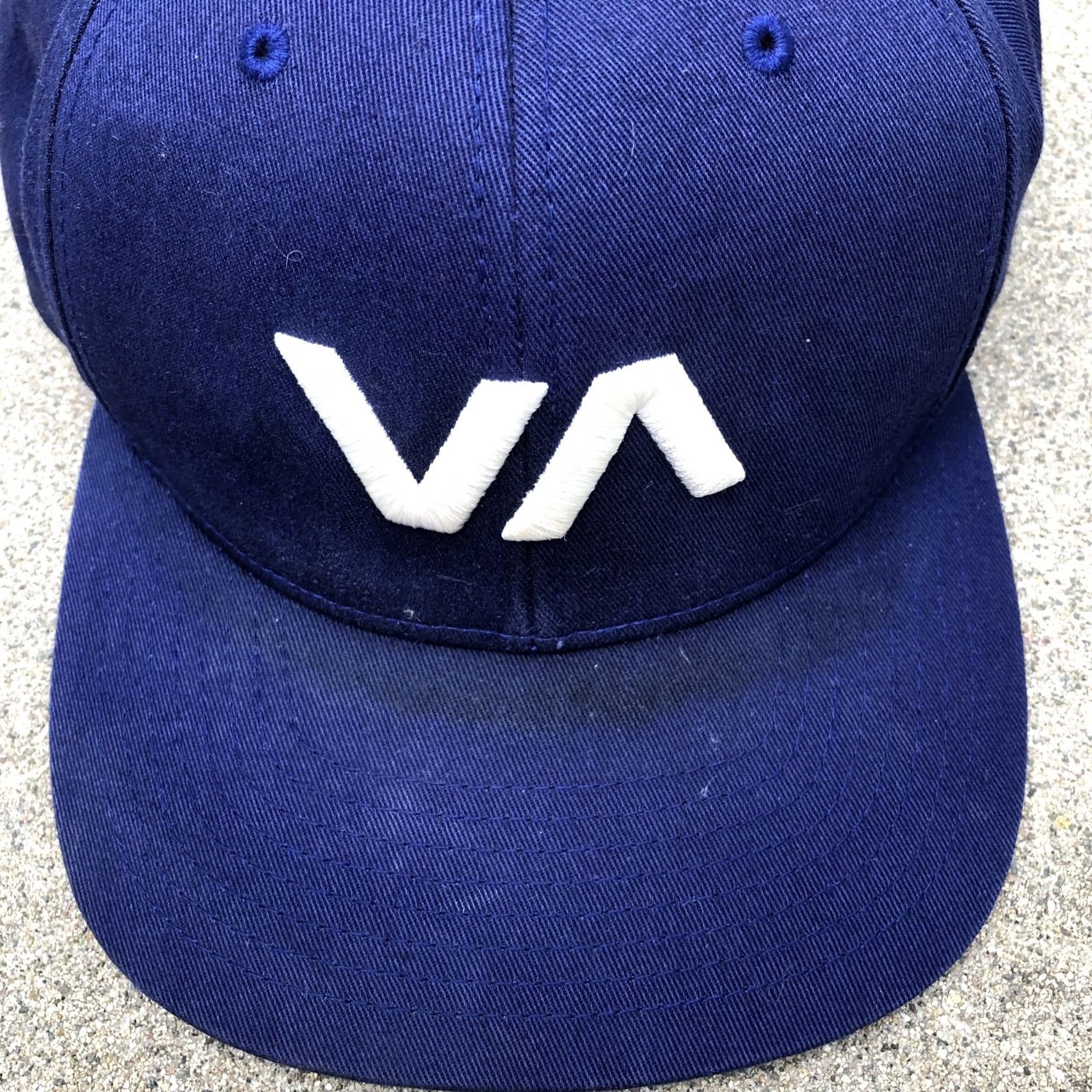 RVCA RVCA Mid Fit Snapback Hat Men's Blue Adjustable Cap Embroidered Logo Cotton Size ONE SIZE - 2 Thumbnail