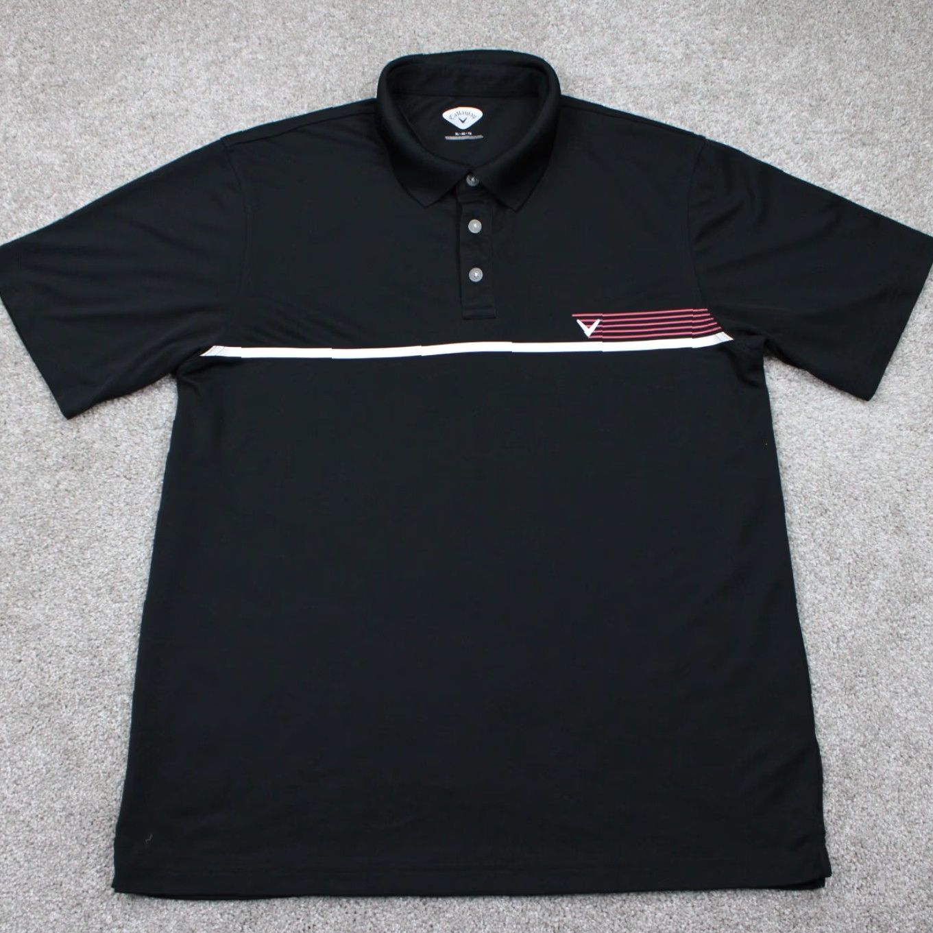 Callaway Callaway Polo Shirt Adult XL Black Golf Short Sleeve Polyester Pullover Featured Logo Striped Size US XL / EU 56 / 4 - 2 Thumbnail