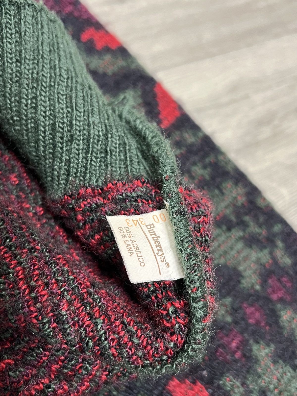 Burberry's Vintage Fair Isle Knit Sweater Size L
