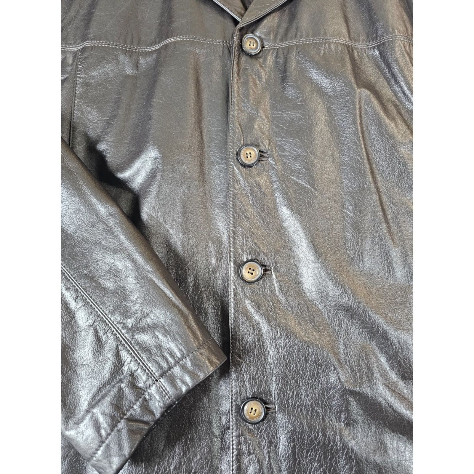 Vintage VINTAGE Wilsons Leather M. Julian Brown Leather Jacket Button-Up Mens 2XL Jacket Brown 90s Winters Vintage Mens Wrangler? Size US XXL / EU 58 / 5 - 4 Thumbnail