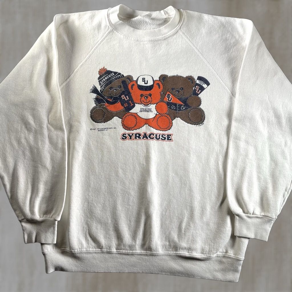 Vintage VINTAGE Syracuse Sweatshirt Mens Large White University Pullover Bears L 80s Size US L / EU 52-54 / 3 - 1 Thumbnail