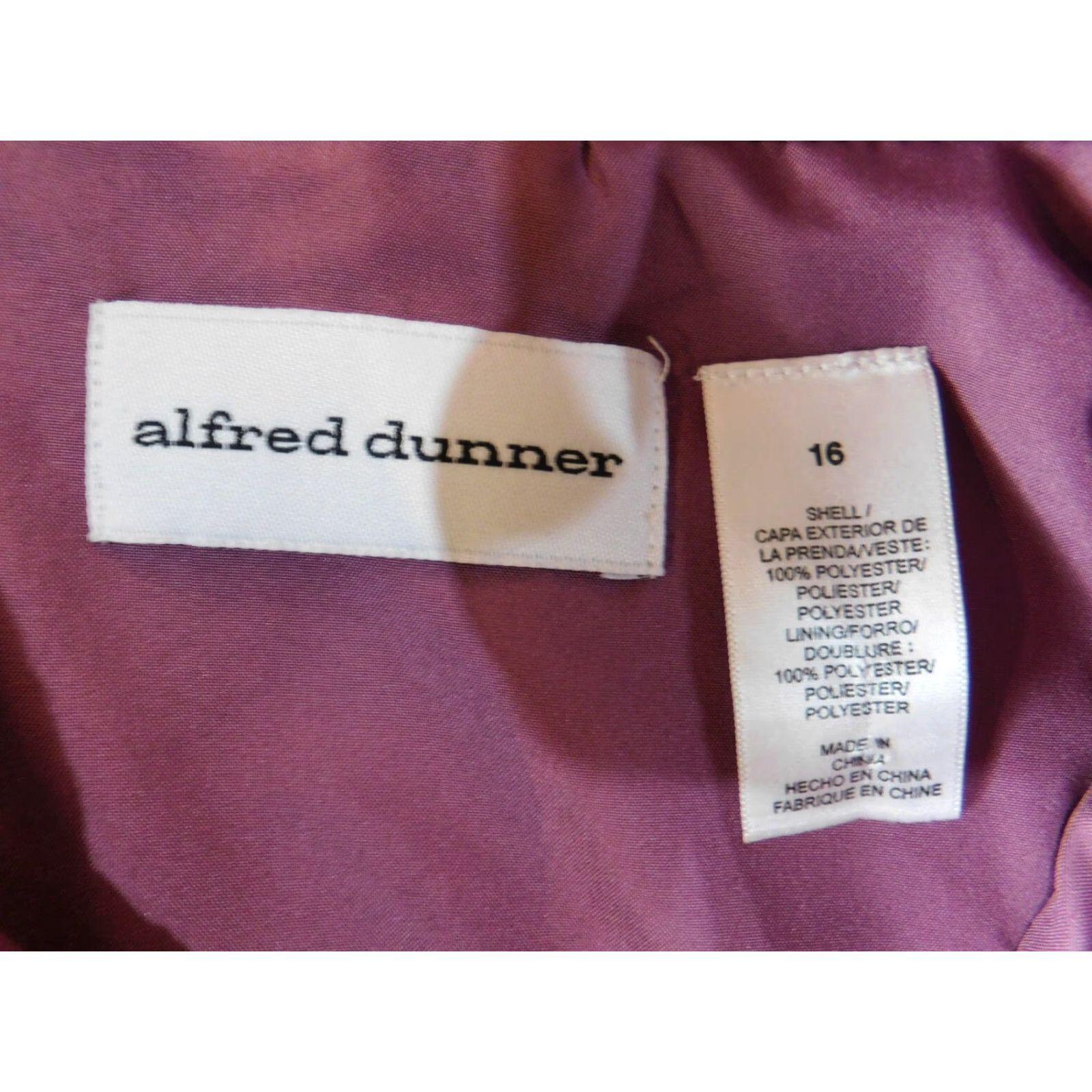 Vintage Alfred Dunner Jacket Purple Womens Trench Coat Snap Classic Size 16 Long Sleeve Polyester Rayon Embroidered Peanuts Casual Spring Fall Womens Size XXL / US 16-18 / IT 52-54 - 5 Thumbnail