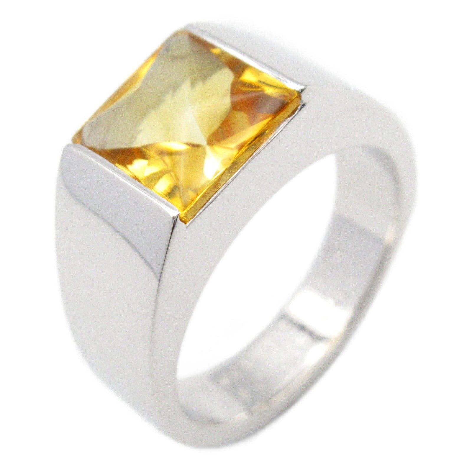 Cartier Cartier Tank Ring Citrine K18Wg (White Gold) Orange Size ONE SIZE - 1 Thumbnail