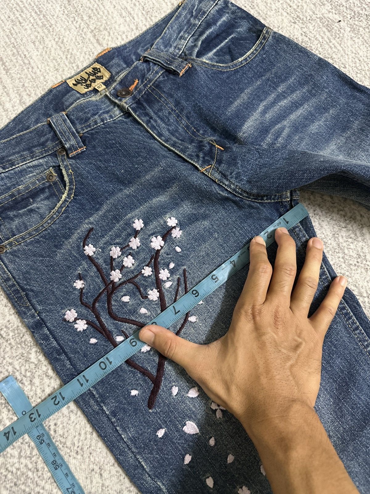 Japanese Brand Vintage Japan Nylaus Jeans Sakura Embroidery Size US 31 - 18 Thumbnail