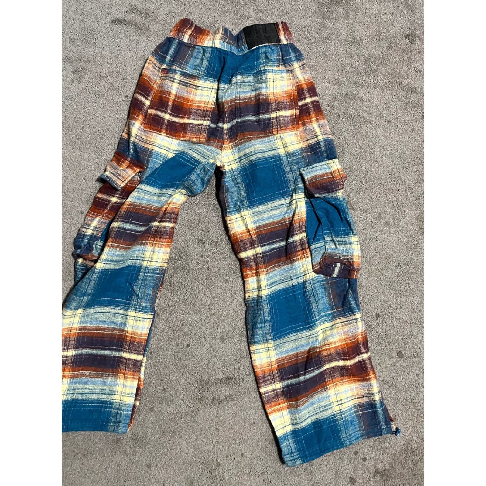 Urban Outfitters VINTAGE Urban Outfitters BDG Darren Flannel Blue & Orange Plaid Cargo Pants XS Size 26" / US 2 / IT 38 - 2 Thumbnail