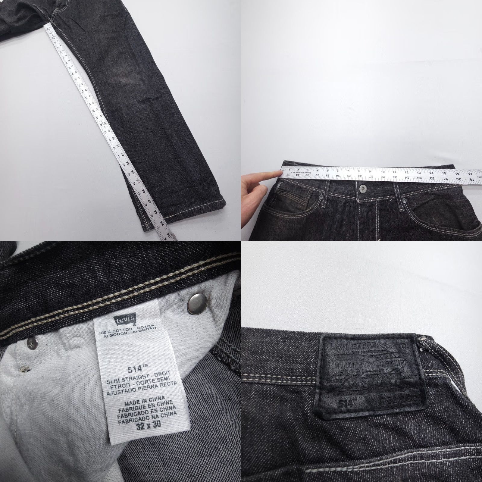 Levi's Levi's 514 Slim Straight Jeans Mens 32 x 29 Denim Black 2000s Y2K Vintage Theme American Jeans 5-Pocket Mens Size US 32 / EU 48 - 8 Thumbnail