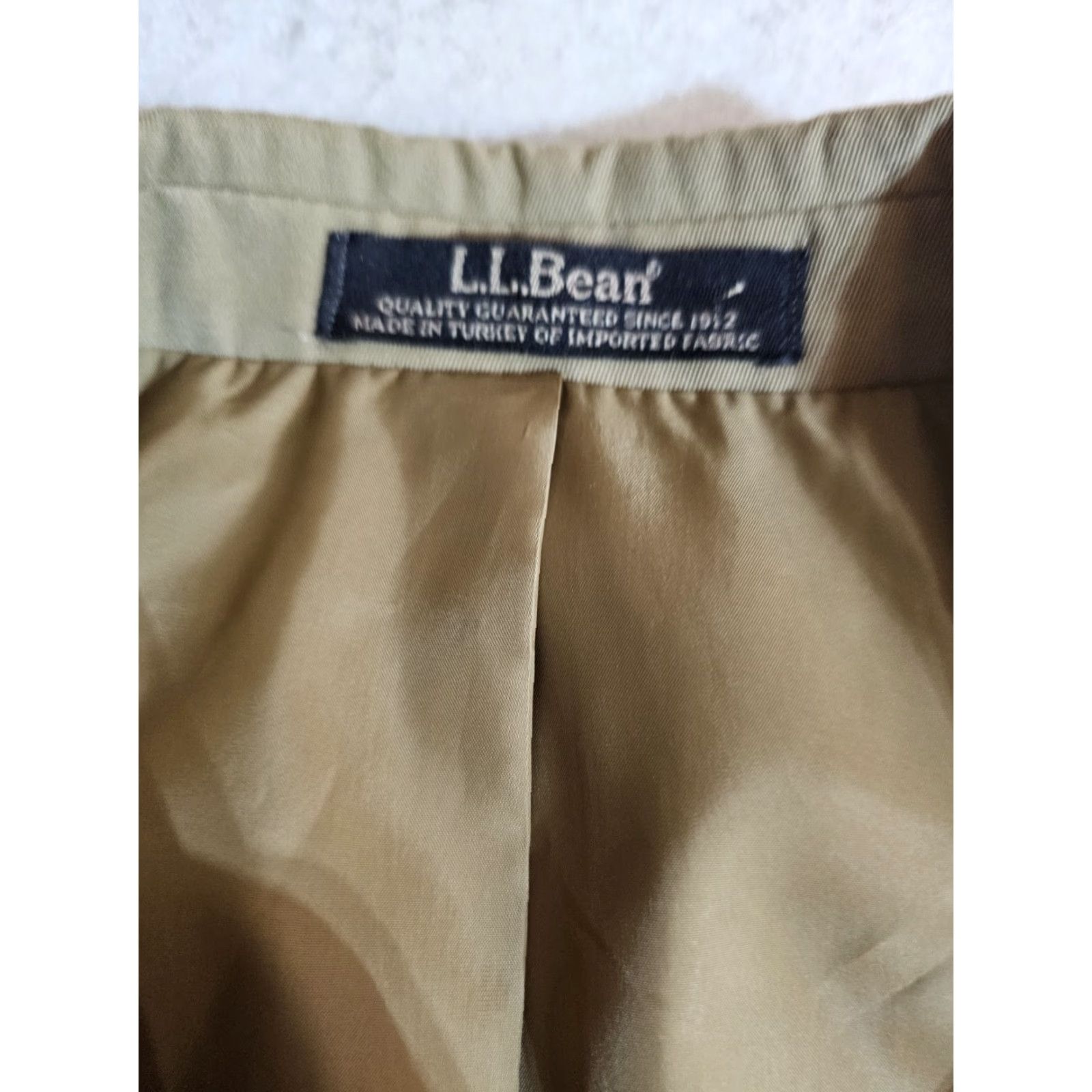 Vintage L.L. Bean Signature 2-Button Blazer Single Breasted Men's Size 44 Reg Khaki Tan Size 44R - 4 Thumbnail