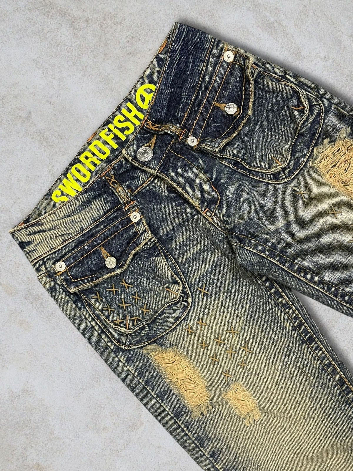 CIVARIZE Japanese Brand Women Punk Bootcut Bush Pants Mud Wash Jeans Size 26" / US 2 / IT 38 - 2 Thumbnail