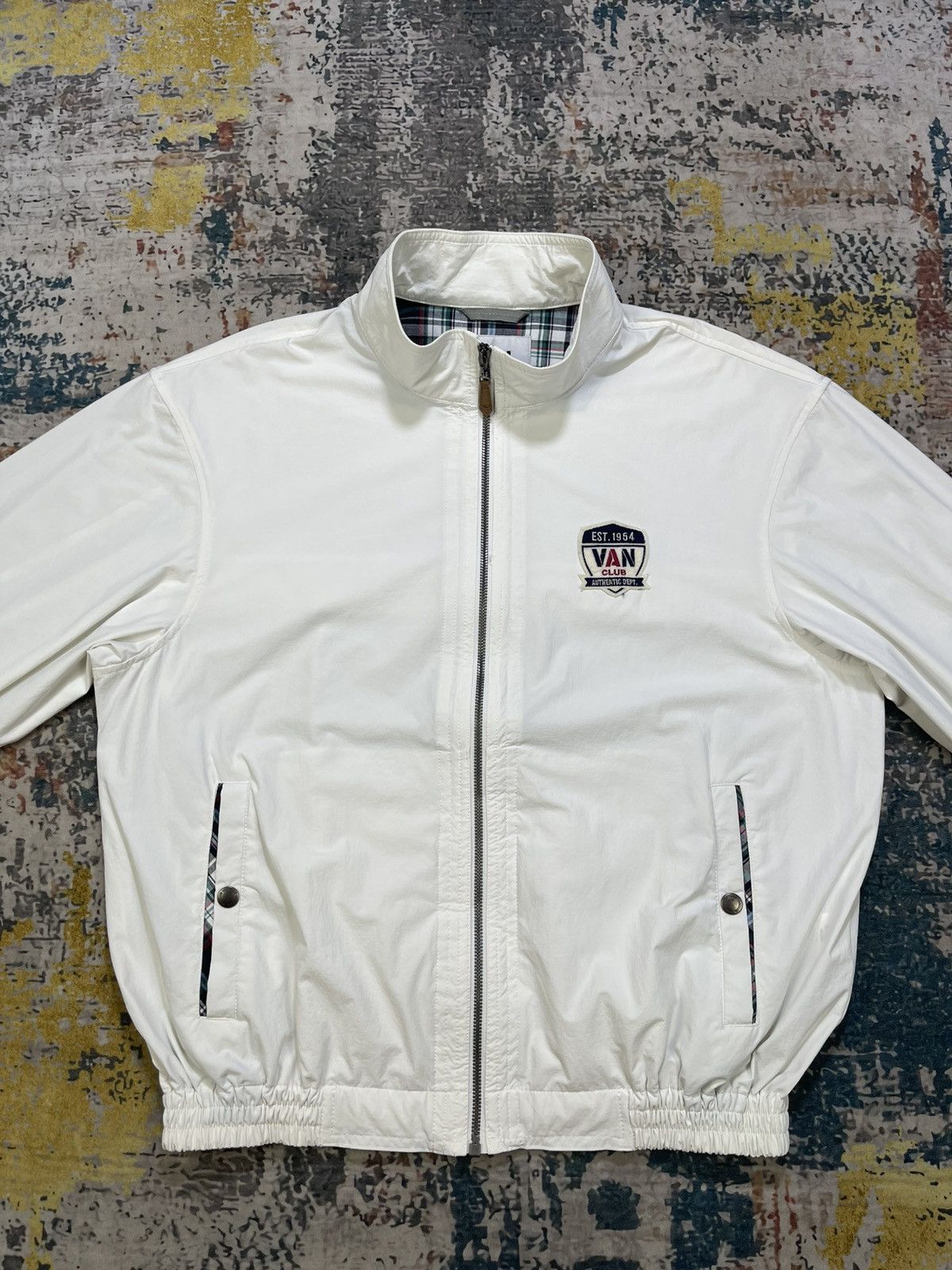 Van Van Club Zip Up Stretched Nylon Windbreaker Jacket Size US M / EU 48-50 / 2 - 8 Thumbnail
