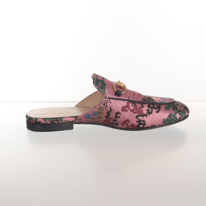 Gucci Gucci Pink Patterned Fabric Flat Mules - Size US 6.5 / EU 39-40 - 4 Thumbnail