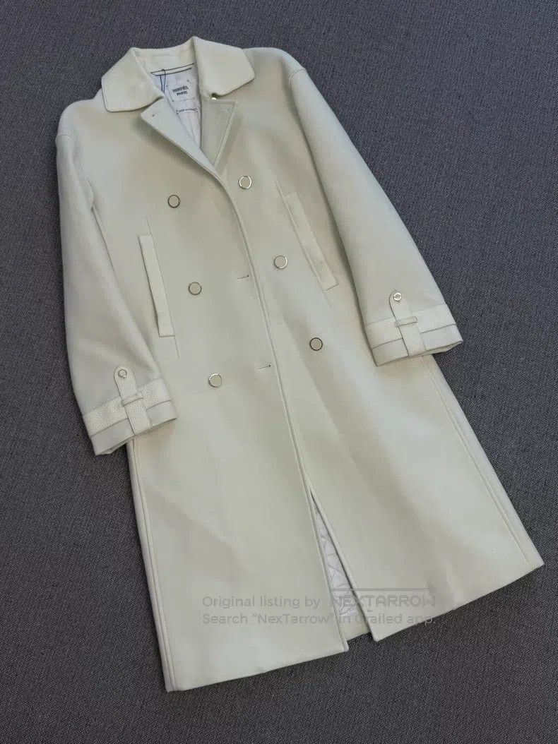Hermes Hermes Off-white long overcoat Size XS / US 0-2 / IT 36-38 - 1 Thumbnail