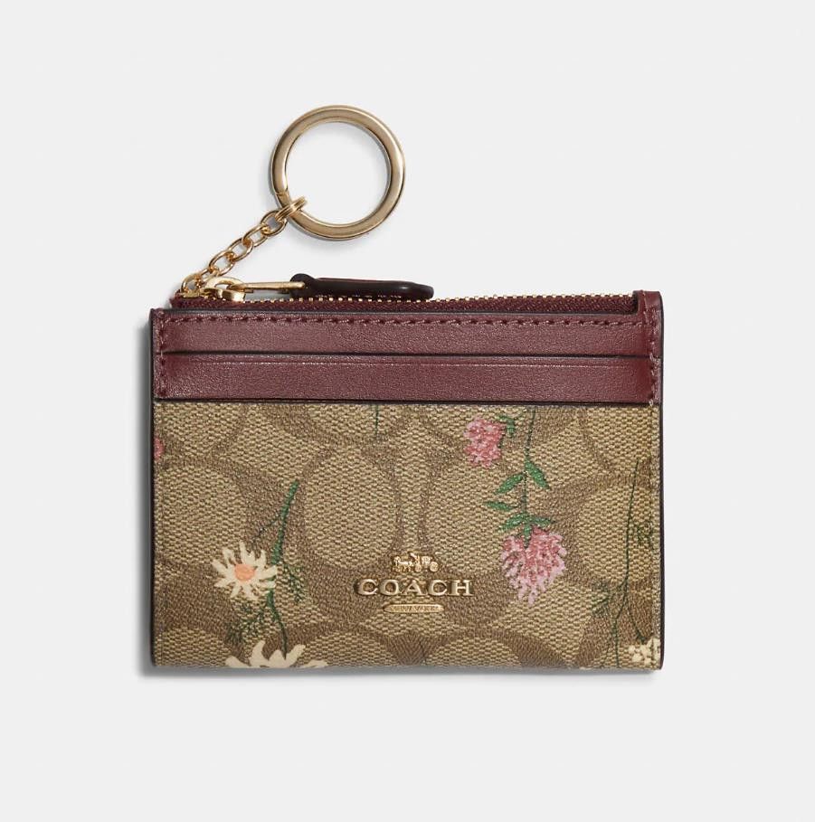 Mini Skinny Id Case In Signature Canvas With Wildflower