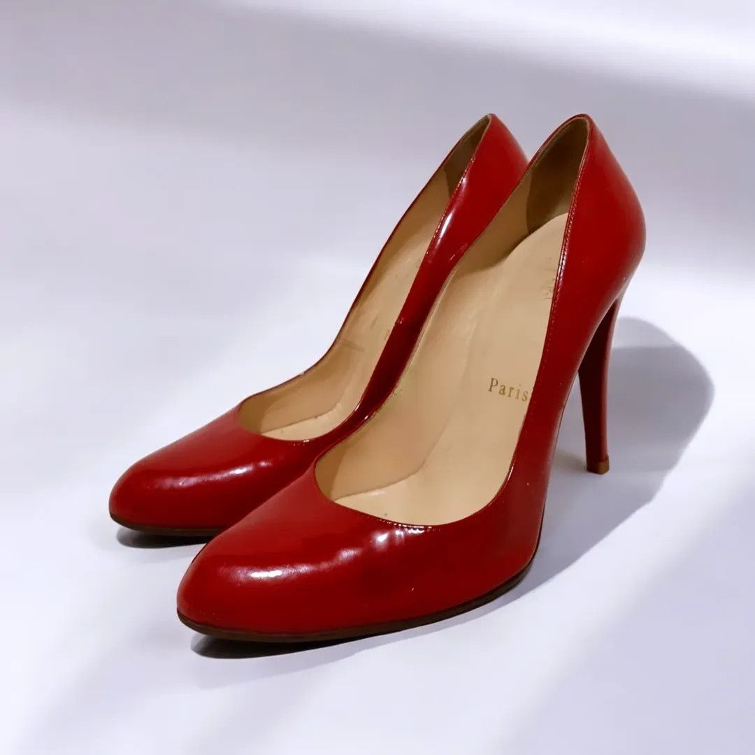 Christian Louboutin Christian Louboutin Fifi 100mm Red Patent Leather Heels Size US 8.5 / IT 38.5 - 1 Thumbnail