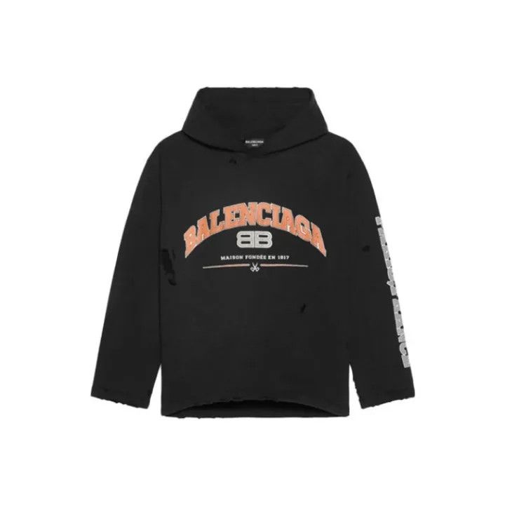 Balenciaga Balenciaga Hooded Long Sleeve Sweatshirt Black 0079 Size M / US 6-8 / IT 42-44 - 1 Thumbnail