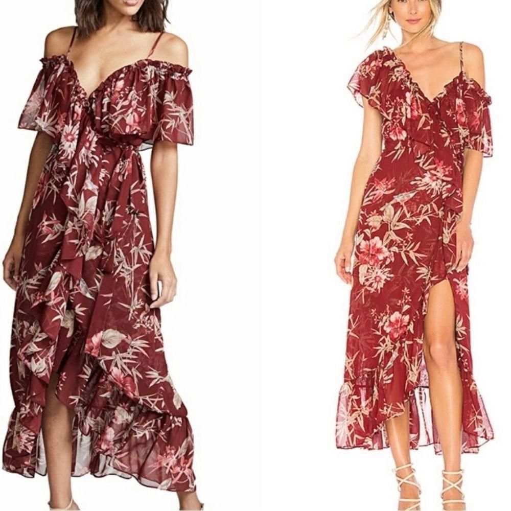 MISA Los Angeles NWT Misa Los Angeles Talya in red floral summer dress Sz XS Size XS / US 0-2 / IT 36-38 - 1 Thumbnail