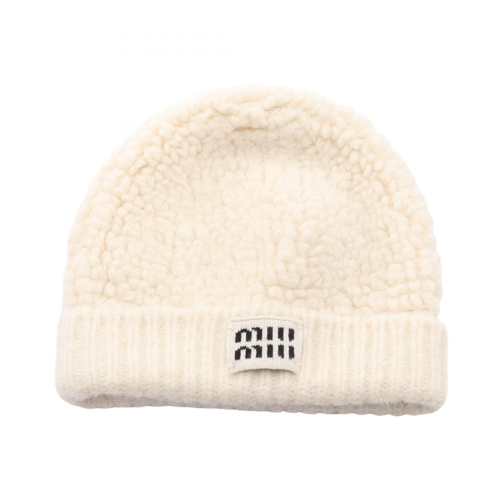 Miu Miu Miu Miu Miu Miu Wool Knit Cap Textile Hats 5HC327 DUTY FREE for USA Size ONE SIZE - 1 Thumbnail