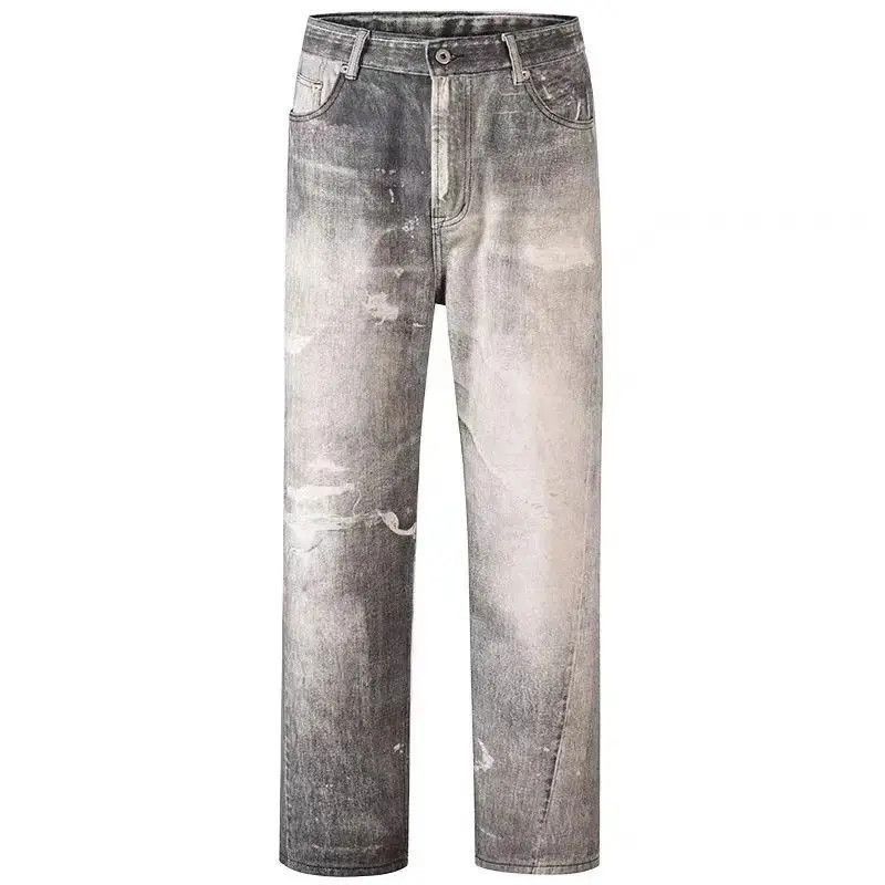 Japanese Brand High street all-over destroyed print retro straight jeans Size US 32 / EU 48 - 5 Thumbnail