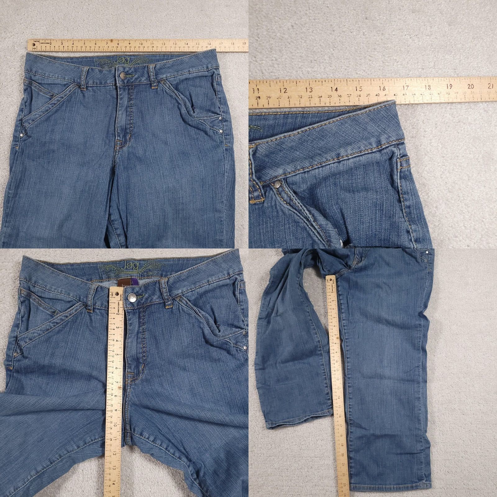 Vintage Jag Jeans Pants Womens 16 Stretch Denim Straight Mid Rise Classic Casual Capri Jeans Size 38" / US 16 / IT 52 - 8 Thumbnail