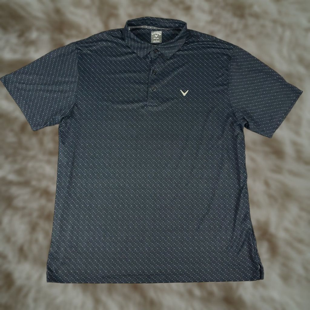Callaway Callaway Polo Shirt Mens Large Gray Geometric Opti Dri Fit Golf Short Sleeve Size US L / EU 52-54 / 3 - 1 Thumbnail