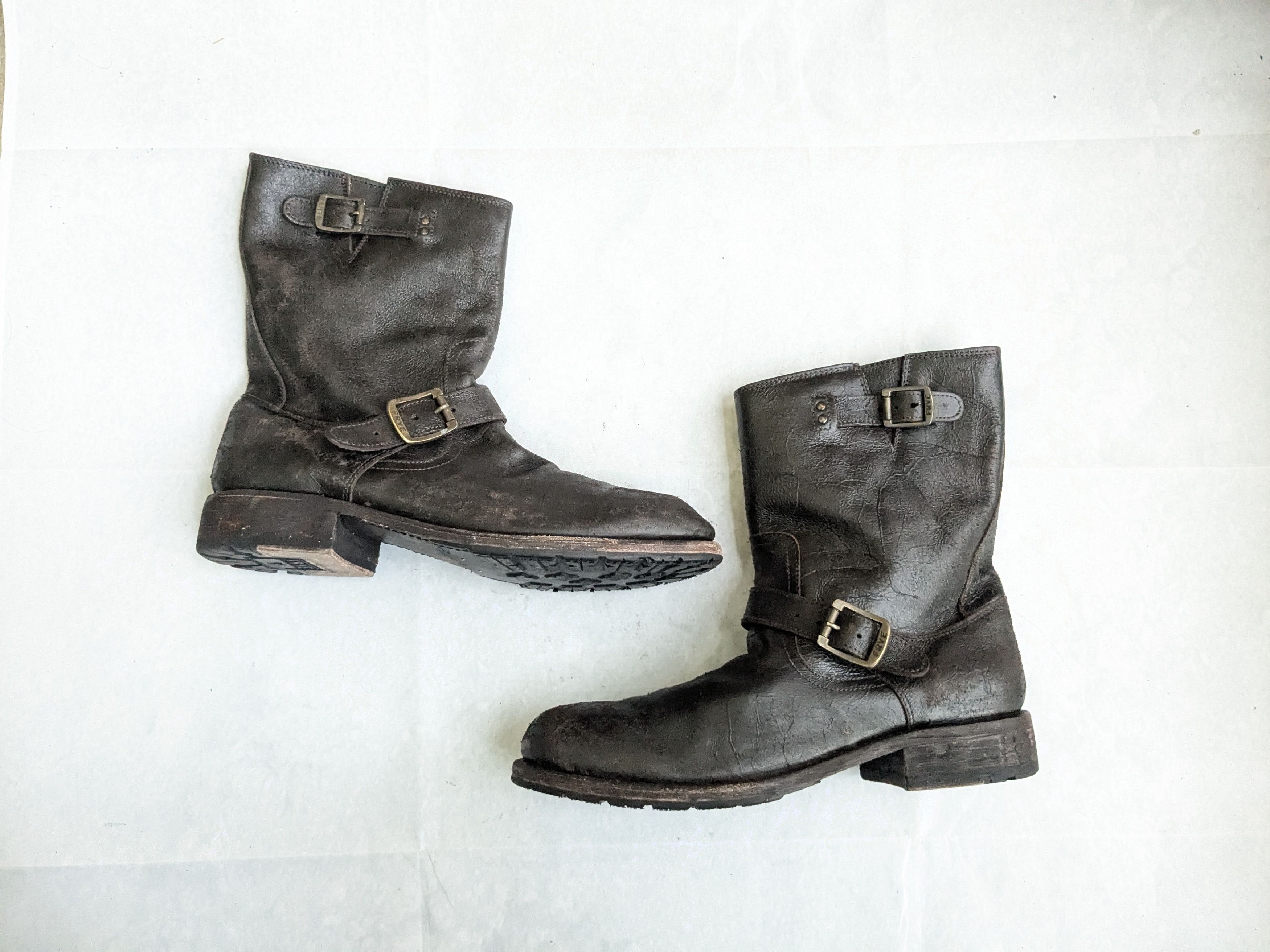 Frye Frye Engineer Boots Brown Leather 11.5 D Leather Buckle Size US 11.5 / EU 44-45 - 1 Thumbnail