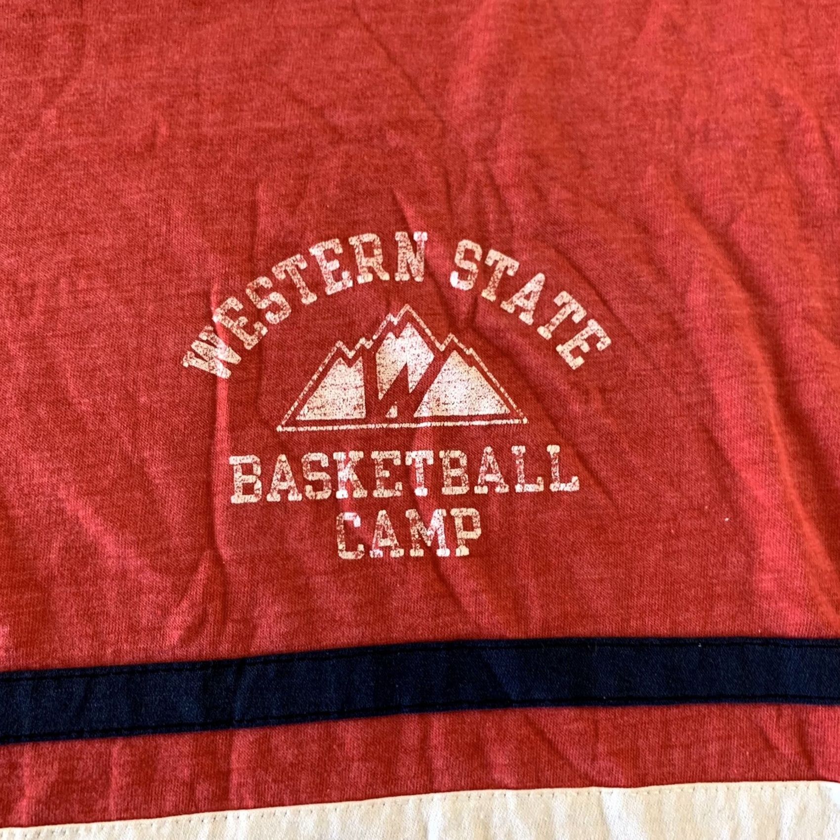 Champion VINTAGE Champion Mens Short Sleeve T-Shirt Western State Red Large 70s Ringer Shirt Size US L / EU 52-54 / 3 - 2 Thumbnail