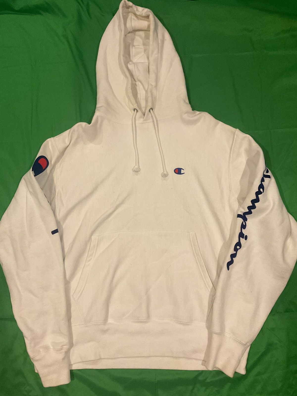 Champion × Vintage Champion white and navy hoodie Size US L / EU 52-54 / 3 - 1 Thumbnail
