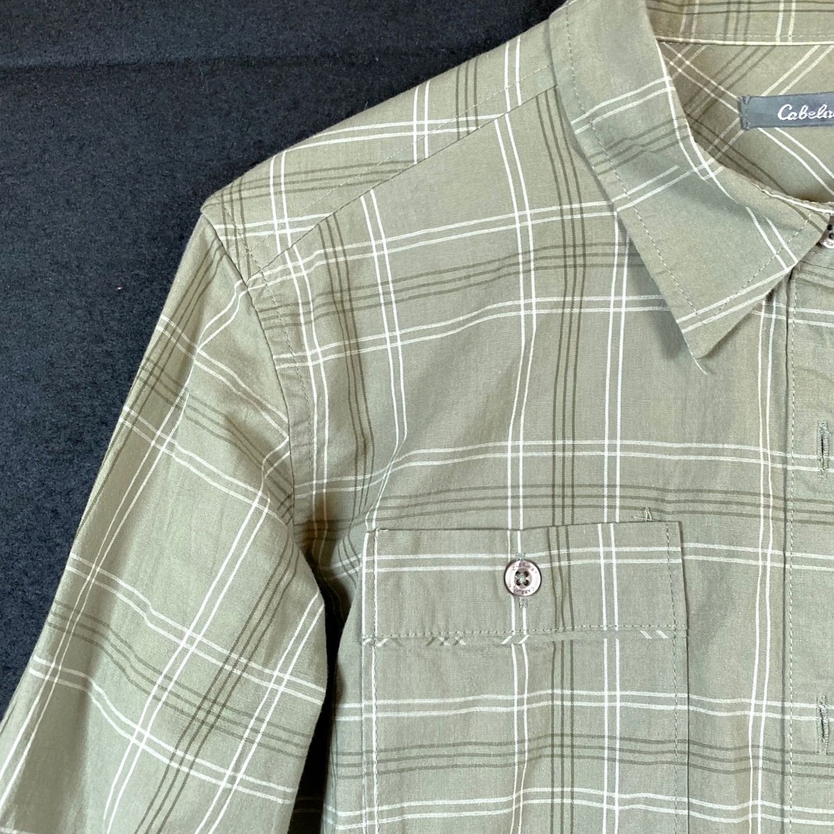 Vintage Cabela's Mens Shirt Green Plaid Button-Down Long Sleeve Outdoor Pockets Small Size US S / EU 44-46 / 1 - 3 Thumbnail