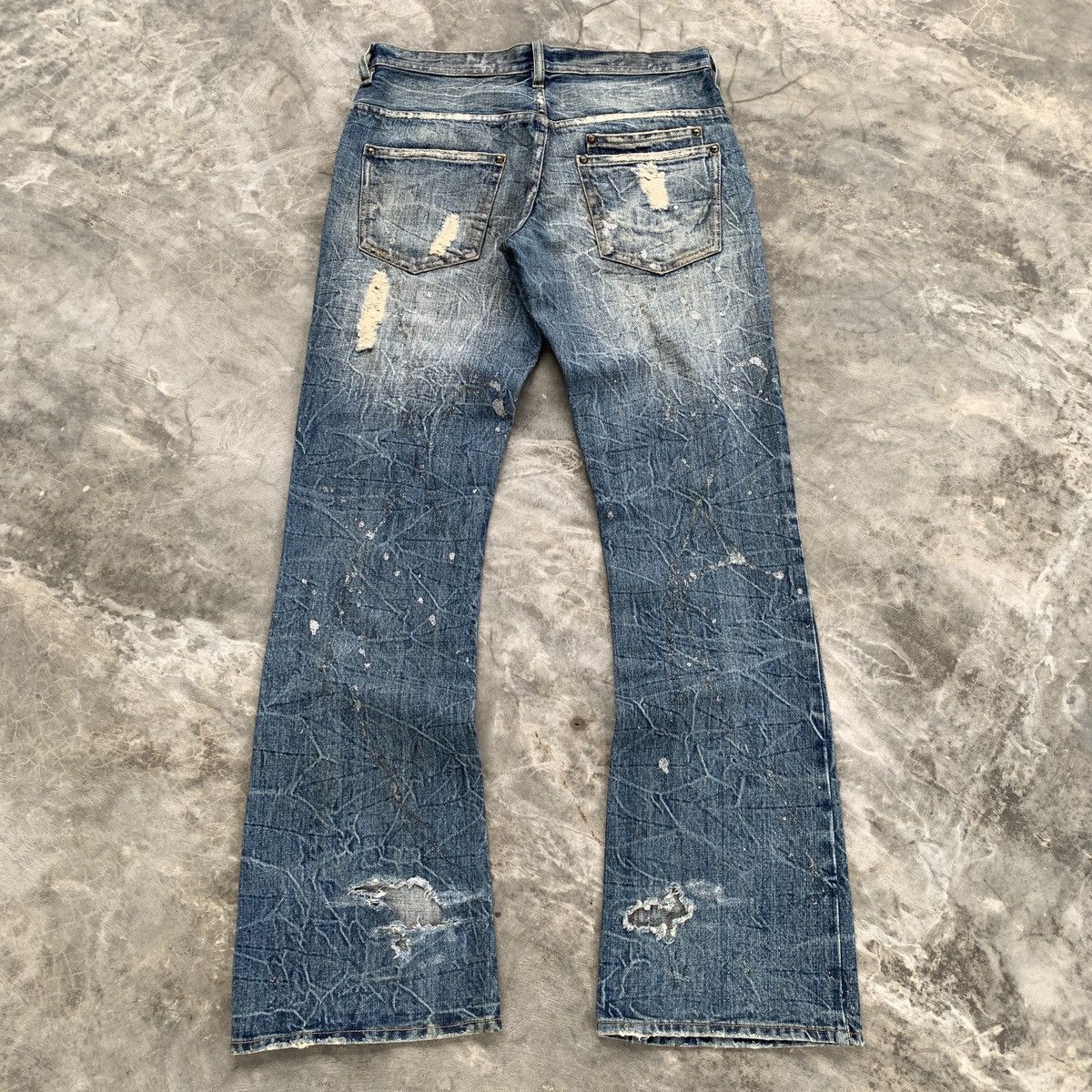 Le Grande Bleu (L.G.B.) Crazy Midas Glitter Paint Splatter ifsix LGB Flared Jeans Size US 31 - 15 Thumbnail