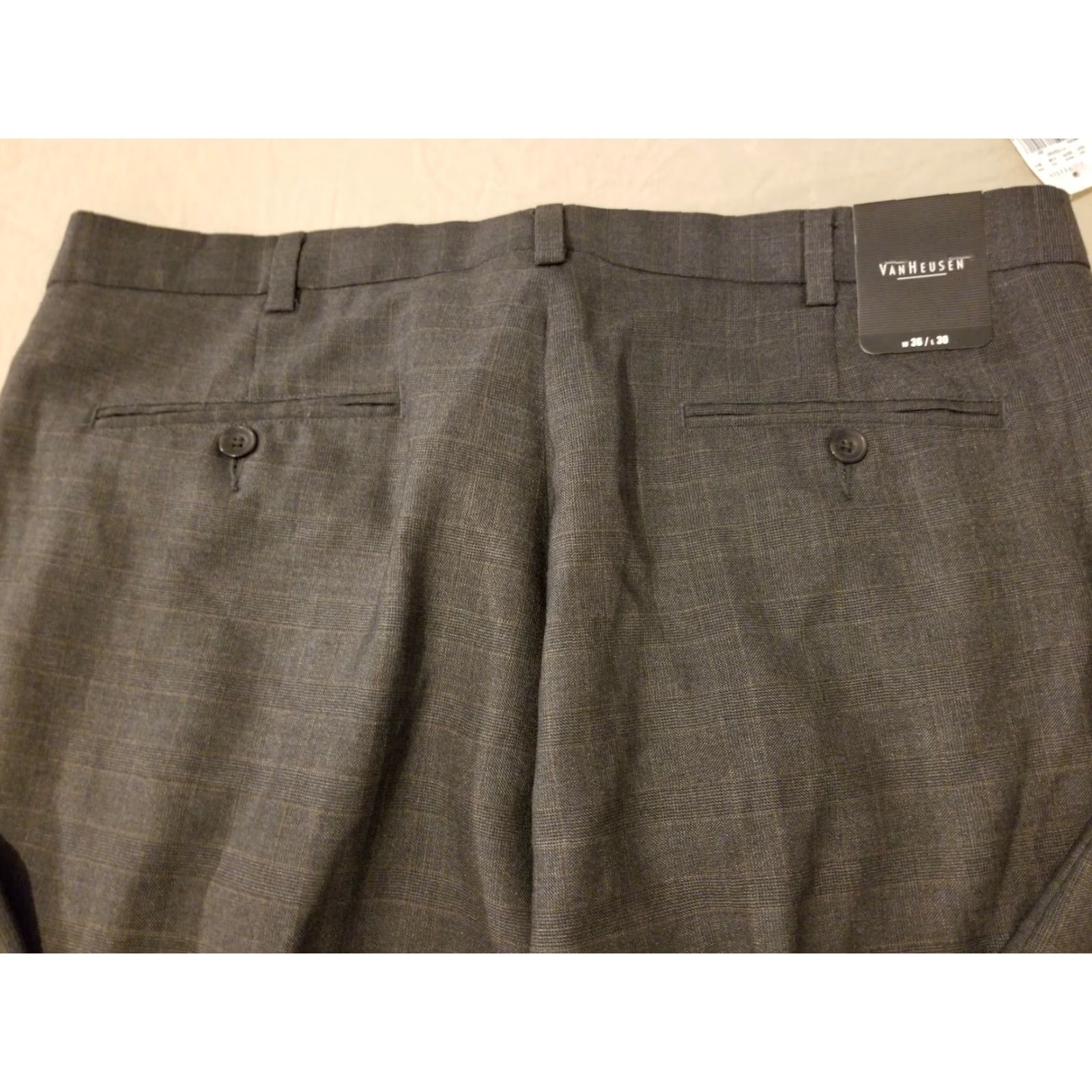 Van Heusen VAN HEUSEN Mens Dress Pants 36x30 Gray Regular Inseam 30 Chino Slack Trousers Pants Size US 36 / EU 52 - 2 Thumbnail