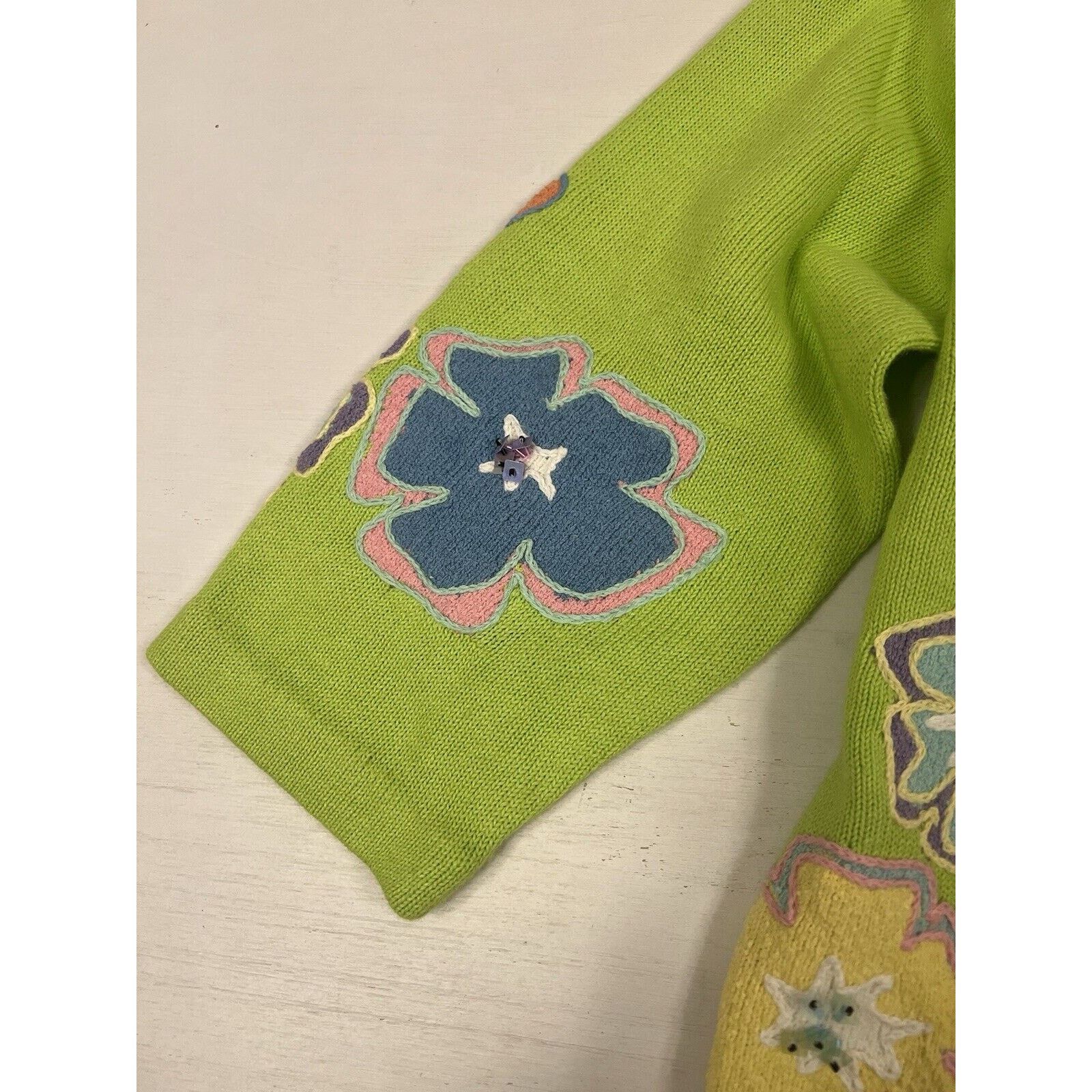 Other VTG NWT DESIGN OPTIONS CARDIGAN MEDIUM BUTTERFLY FLOWERS Size M / US 6-8 / IT 42-44 - 8 Thumbnail