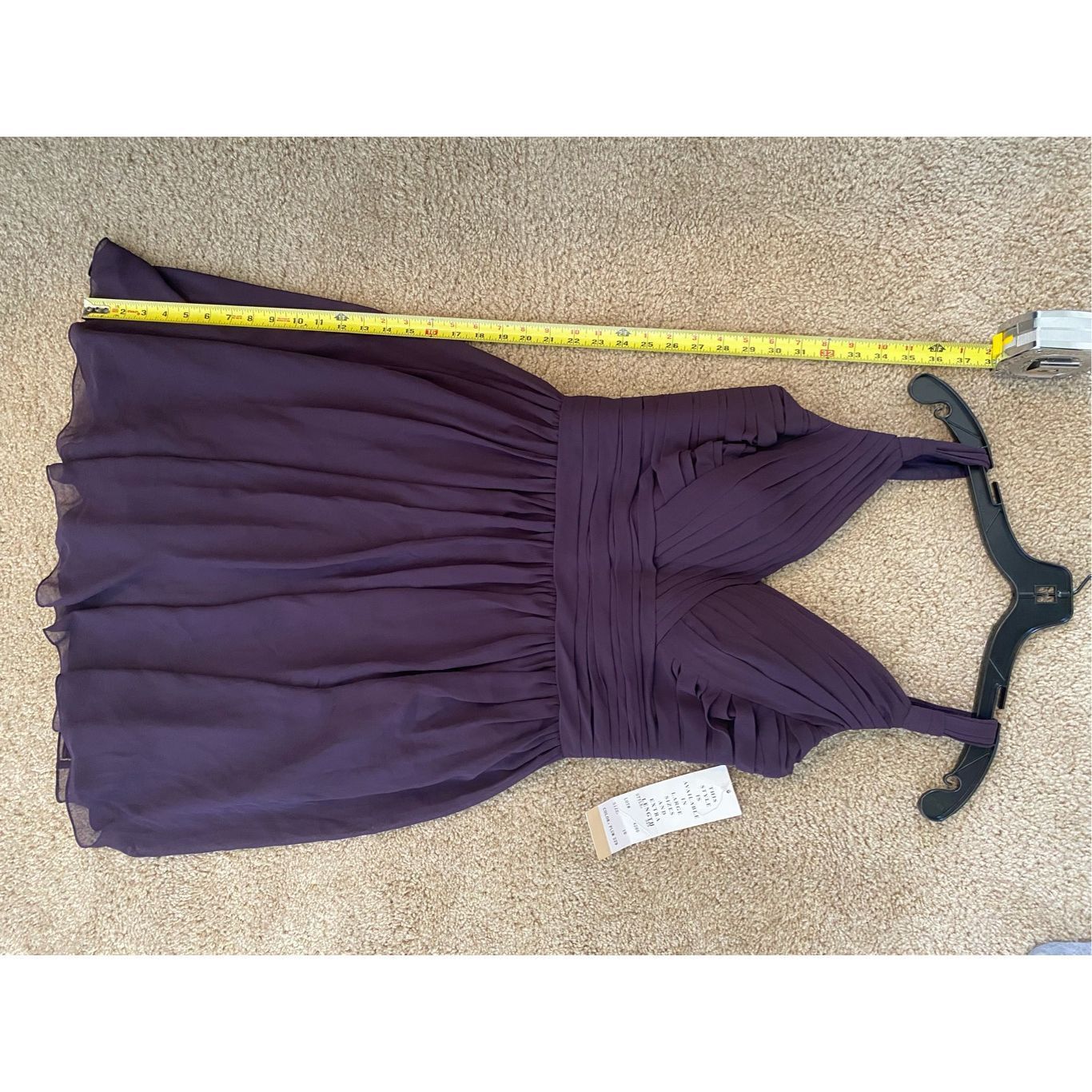 Billy Hill Bill Levkoff NWT Bridesmaid Chiffon Short Dress in Plum Purp Size L / US 10 / IT 46 - 7 Thumbnail