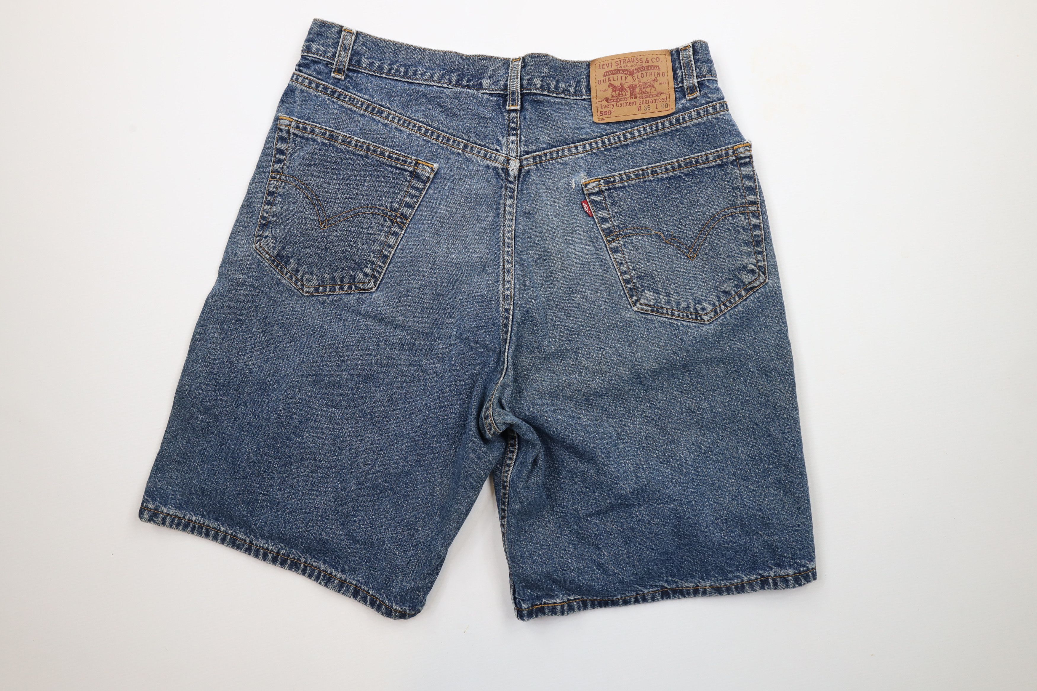 Levi's × Vintage Vintage 90s Levis 550 Fit Denim Jean Shorts Jorts Size US 36 / EU 52 - 8 Thumbnail