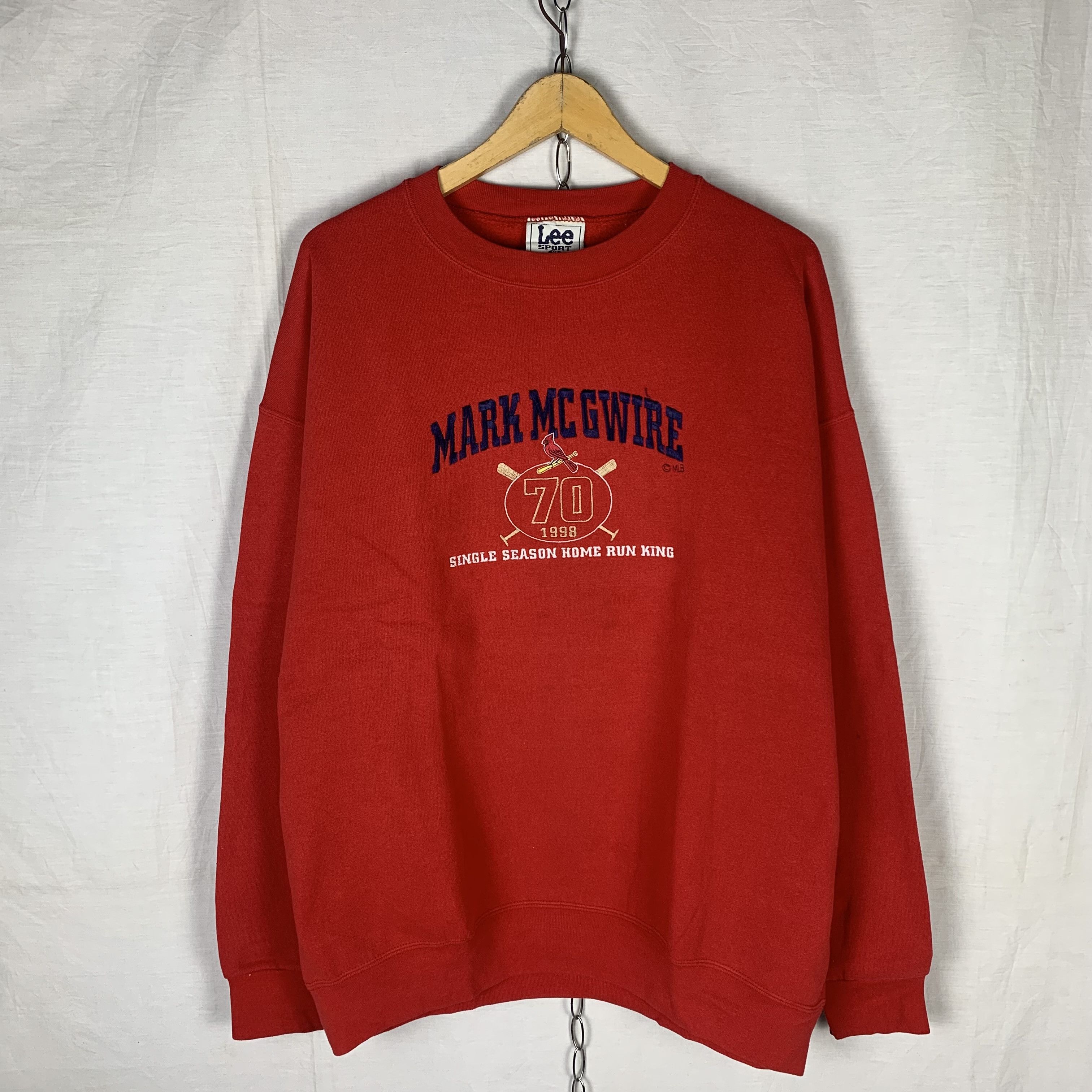 MLB Vintage 1998 MLB Cardinals Mark McGwire Home Run Sweatshirt Size US XL / EU 56 / 4 - 1 Thumbnail