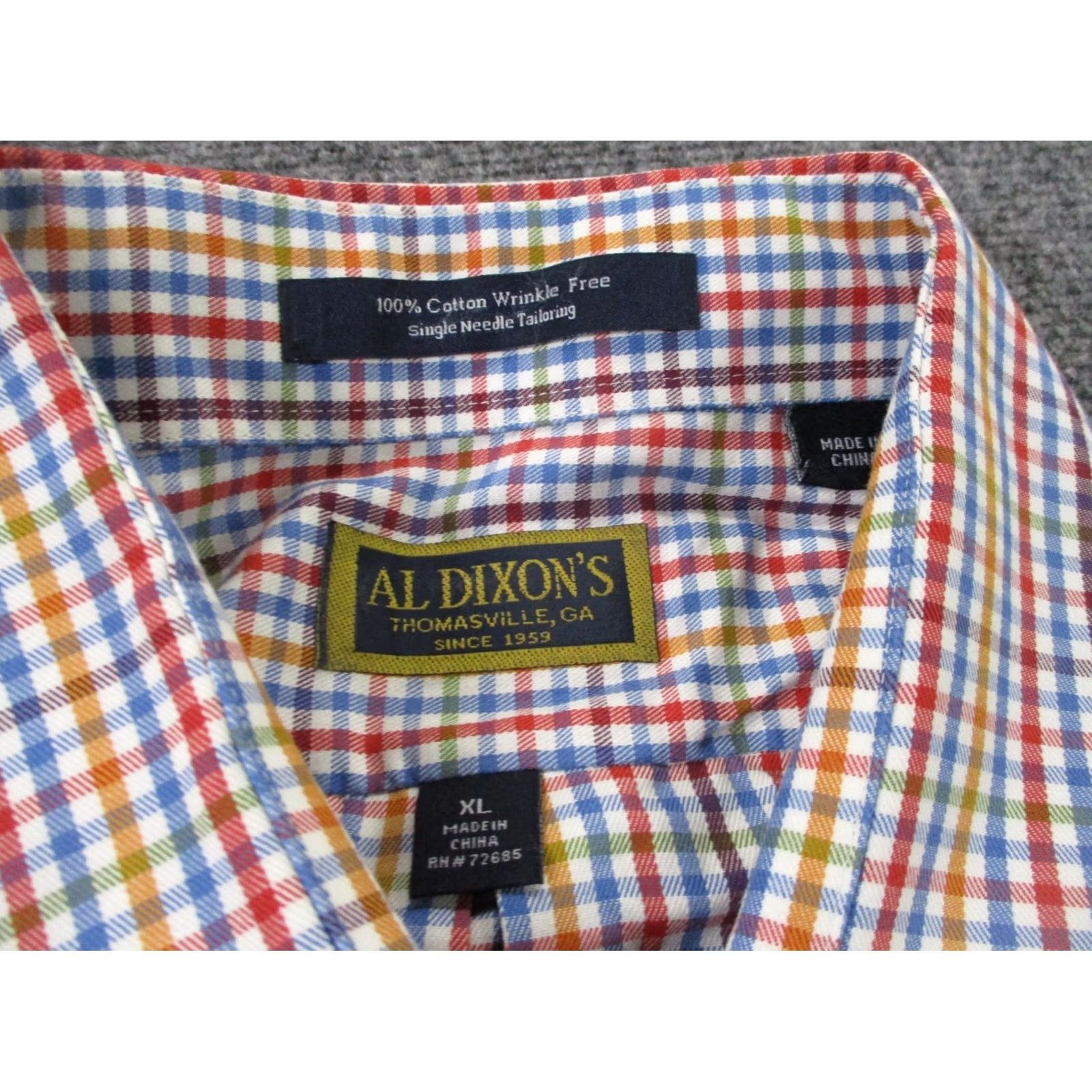 Logo 7 Al Dixons Shirt Mens XL Colorful Plaid Dog Logo Button-Up Size US XL / EU 56 / 4 - 6 Thumbnail