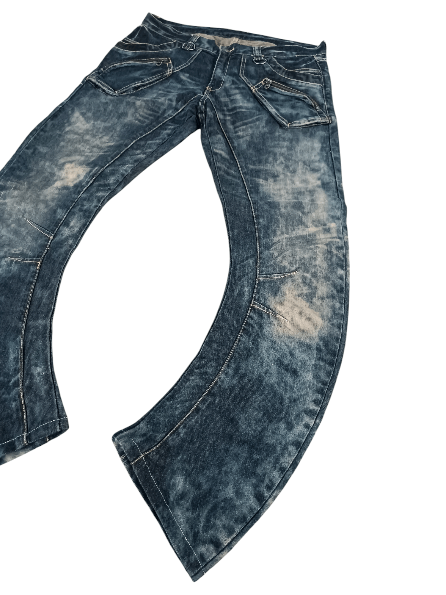 Japanese Brand RARE 💥 PPFM TYE DIE WHISKERS TWISTED LEG DENIM Size US 34 / EU 50 - 4 Thumbnail