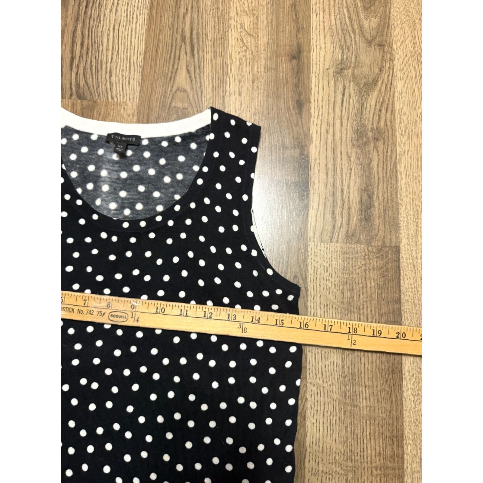 Talbots Talbots Tank Top Women XS Black White Polka Dots Scoop Neck Size XS / US 0-2 / IT 36-38 - 4 Thumbnail