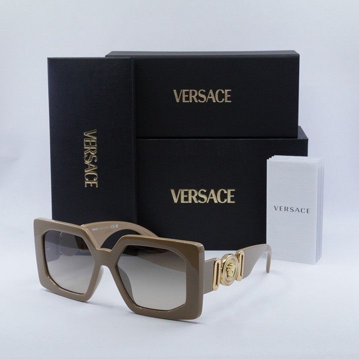 Versace Versace VE4478U 549961 Sunglasses Beige Square Frame, Brown Size ONE SIZE - 12 Thumbnail