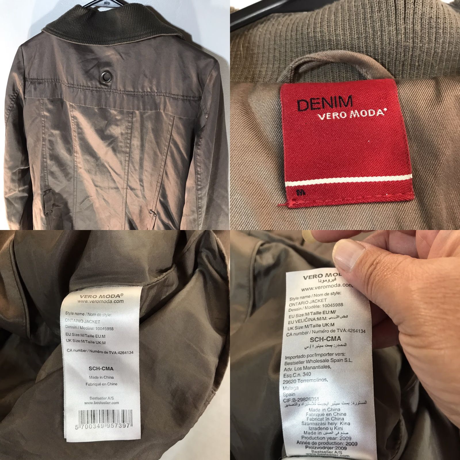 Vintage VERO MODA Brown Full Zip Button Jacket Womens Size M Casual Workwear Size M / US 6-8 / IT 42-44 - 8 Thumbnail