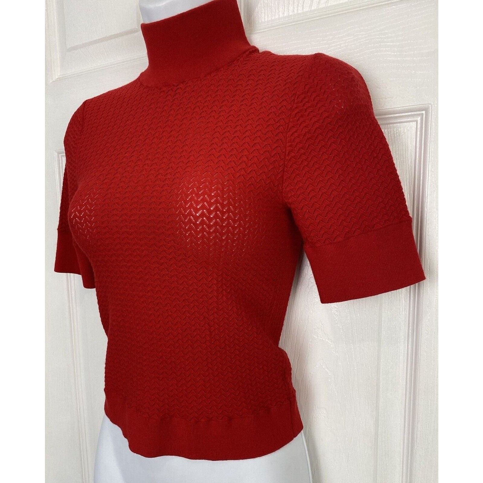 Alice + Olivia Alice + Olivia Lanie Knit High Neck Quarter Sleeve m Size M / US 6-8 / IT 42-44 - 2 Thumbnail
