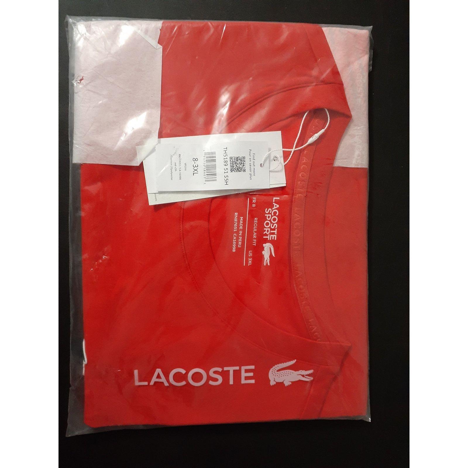 Lacoste Lacoste Mens Roland Garros Edition Chunky Jersey T-Shirt 3XL Size US XXL / EU 58 / 5 - 2 Thumbnail