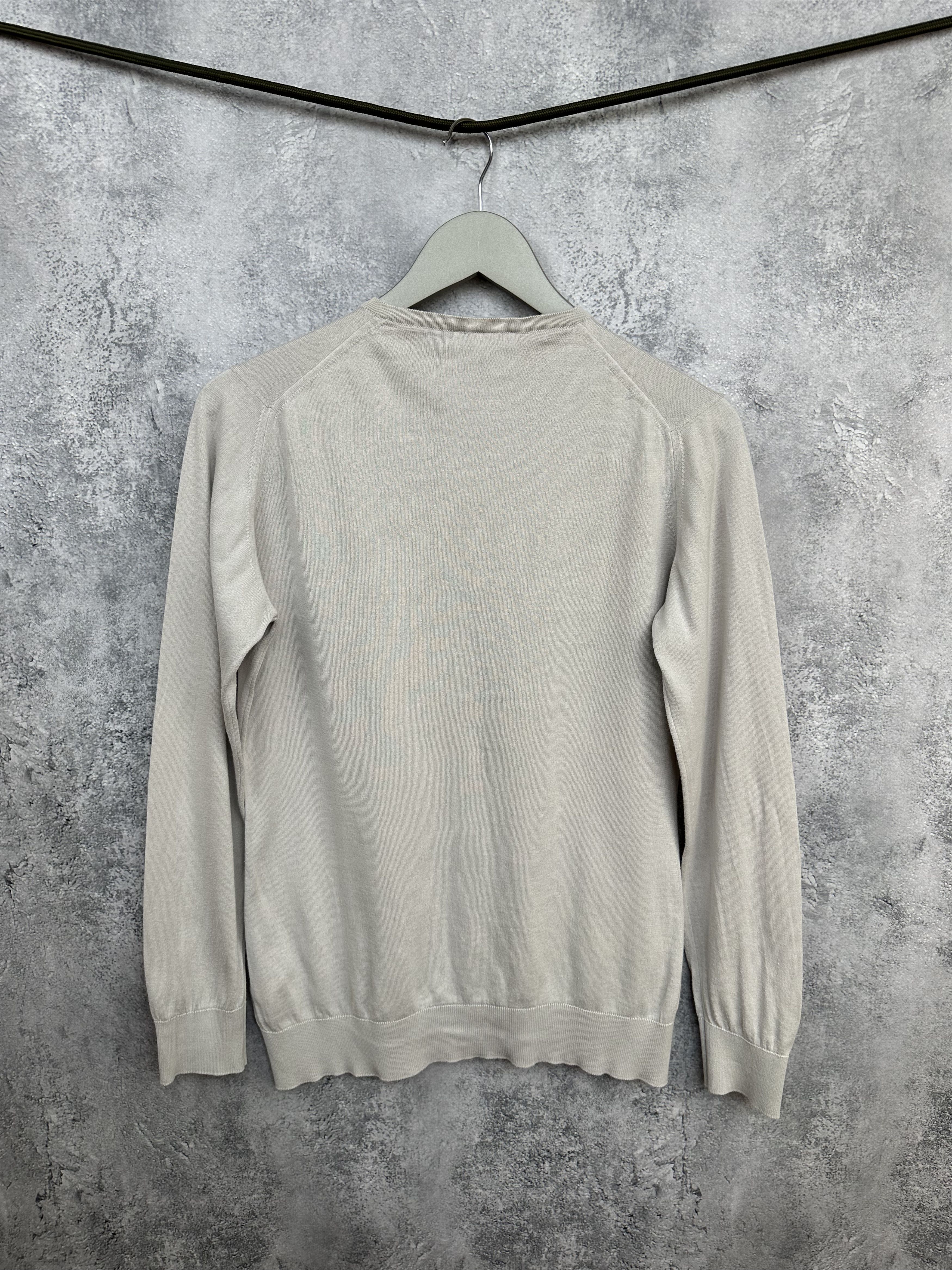 John Smedley John Smedley Sea Island Cotton Cardigan Crew Lightweight Size L / US 10 / IT 46 - 2 Thumbnail