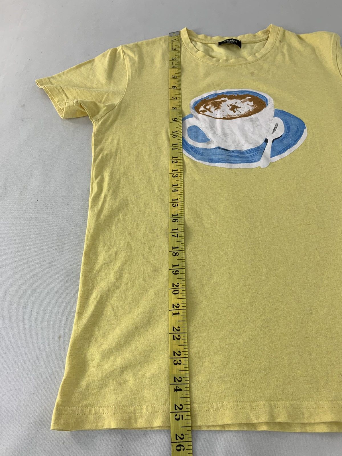 Fendi Fendi Roma Italia Cup Coffee Graphic Screen Printed Tee Size US S / EU 44-46 / 1 - 14 Thumbnail