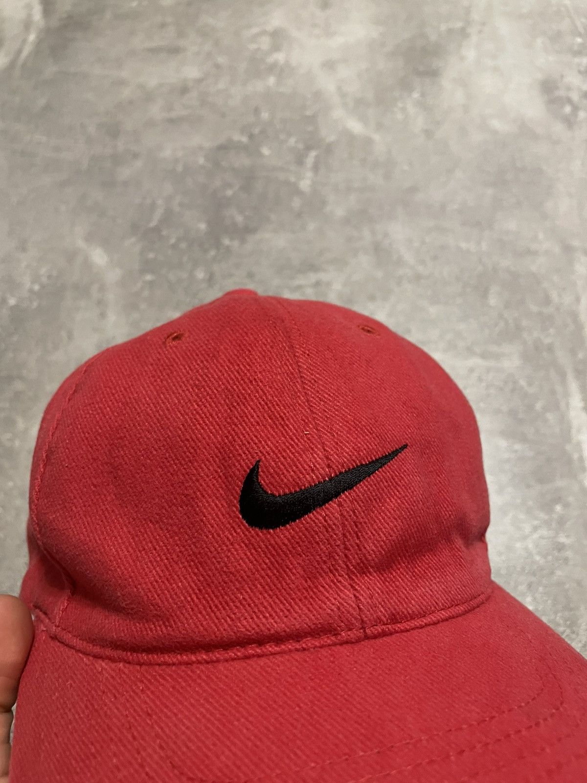 Nike × Vintage Vintage Nike Swoosh Logo Red Cap Hat Y2K Size ONE SIZE - 3 Thumbnail