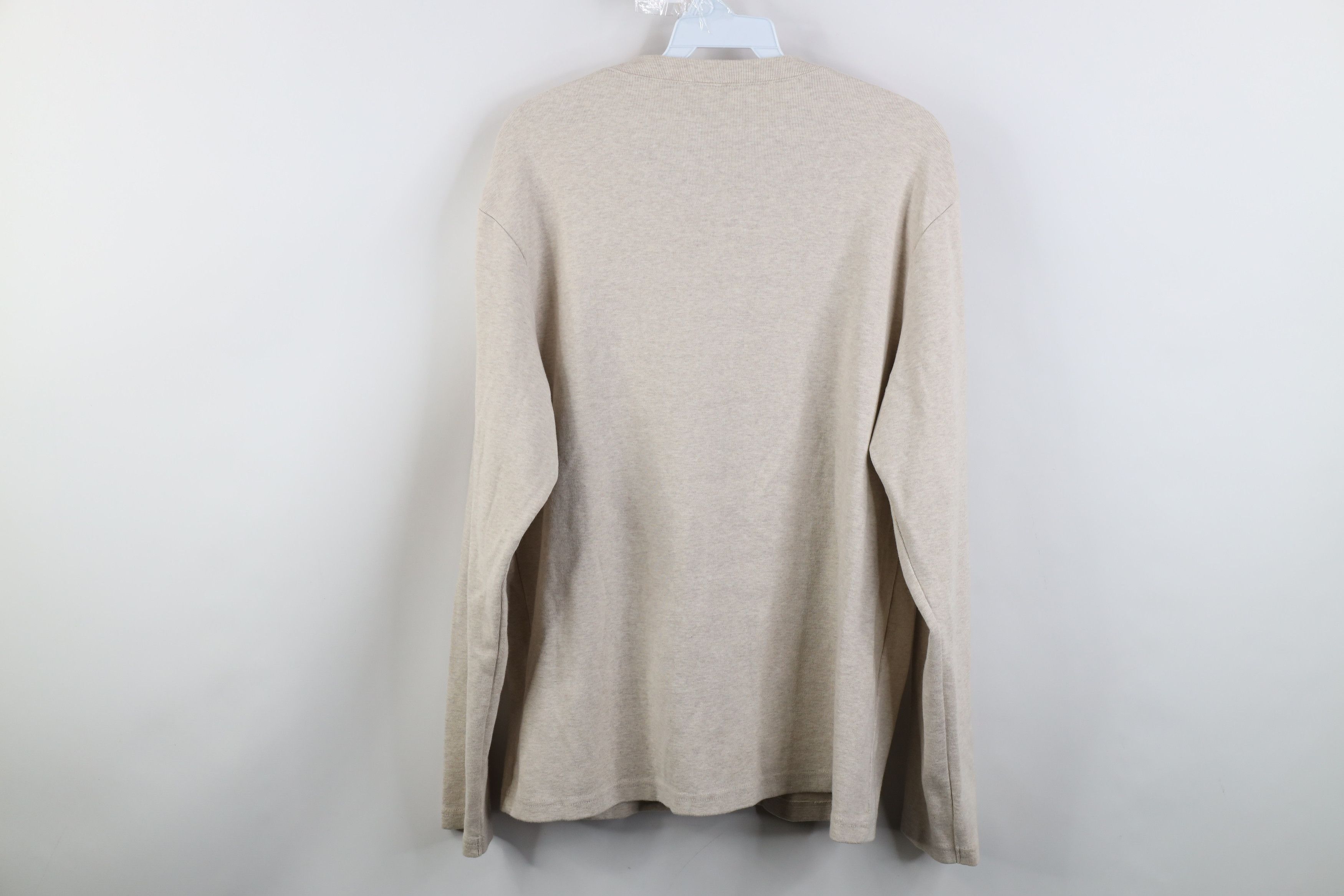 Gap Vintage 90s Gap Ribbed Knit Thermal Henley T-Shirt Beige Size US M / EU 48-50 / 2 - 12 Thumbnail