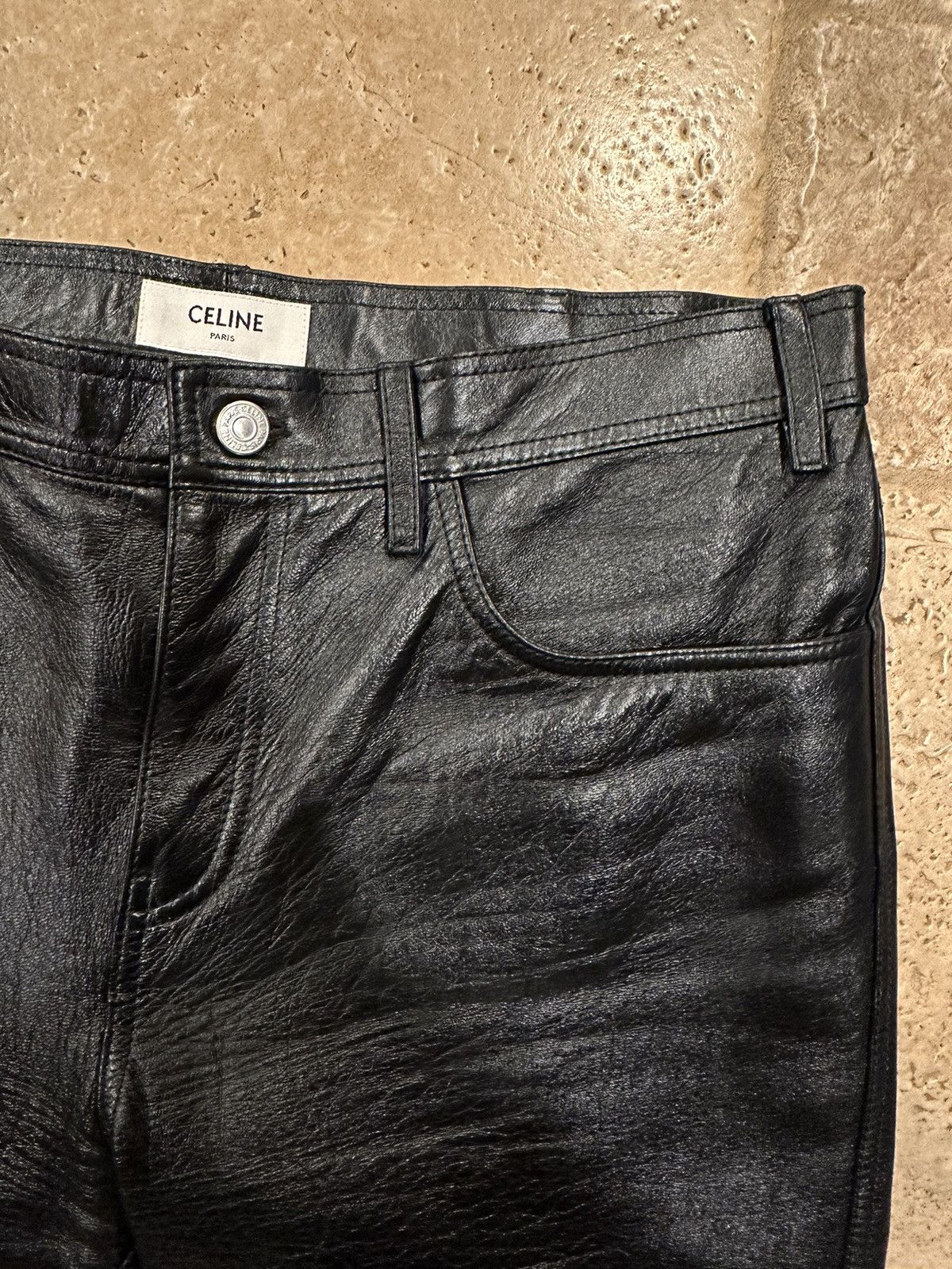 Celine Celine x Hedi Slimane Black Lambskin Leather Pants Size US 32 / EU 48 - 8 Thumbnail