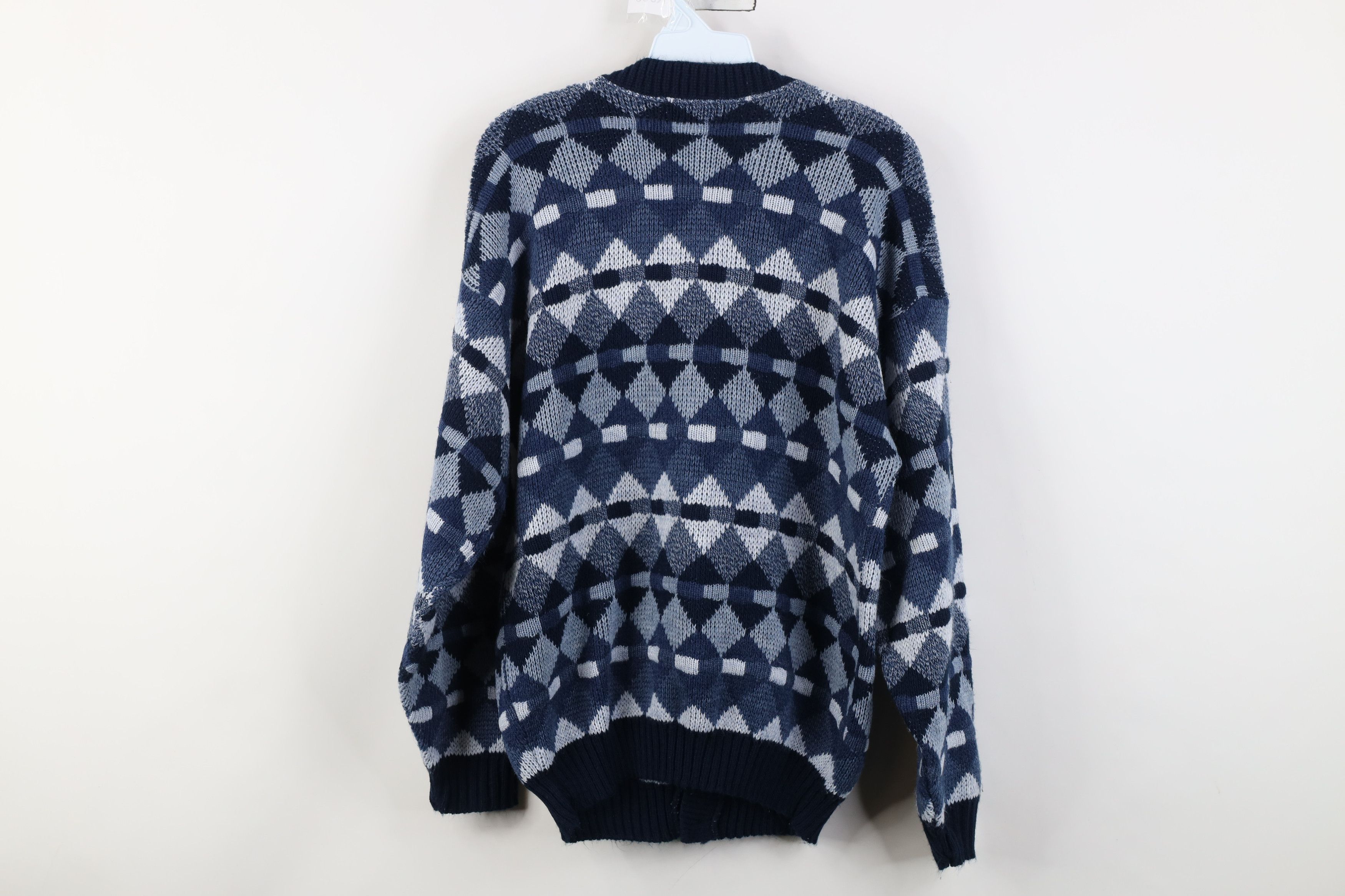 Vintage Vintage 90s Streetwear Geometric Knit Cardigan Sweater USA Size US S / EU 44-46 / 1 - 8 Thumbnail