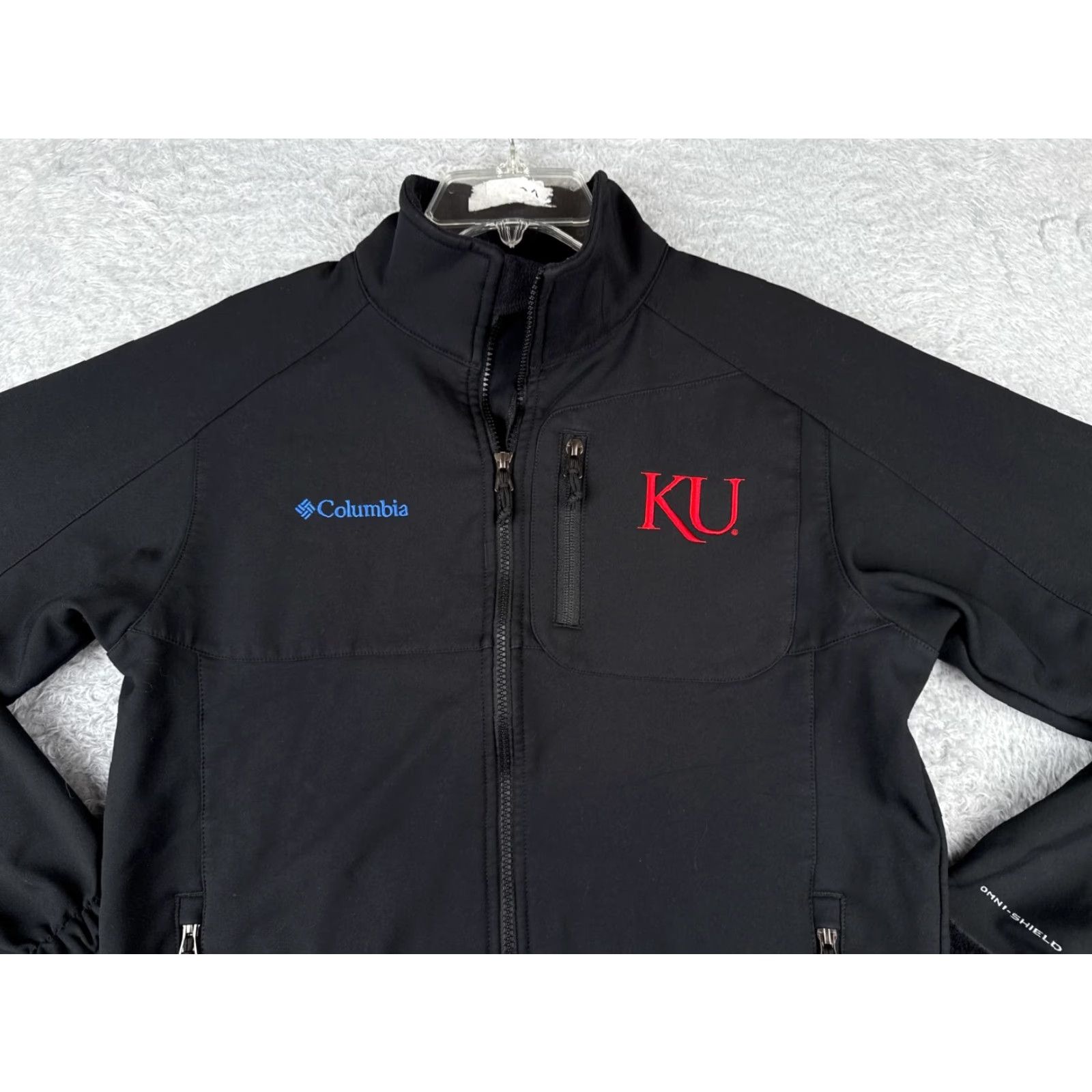 Vintage Columbia Jacket Womens Medium Black Full Zip Softshell Mock Neck Polyester Size M / US 6-8 / IT 42-44 - 4 Thumbnail