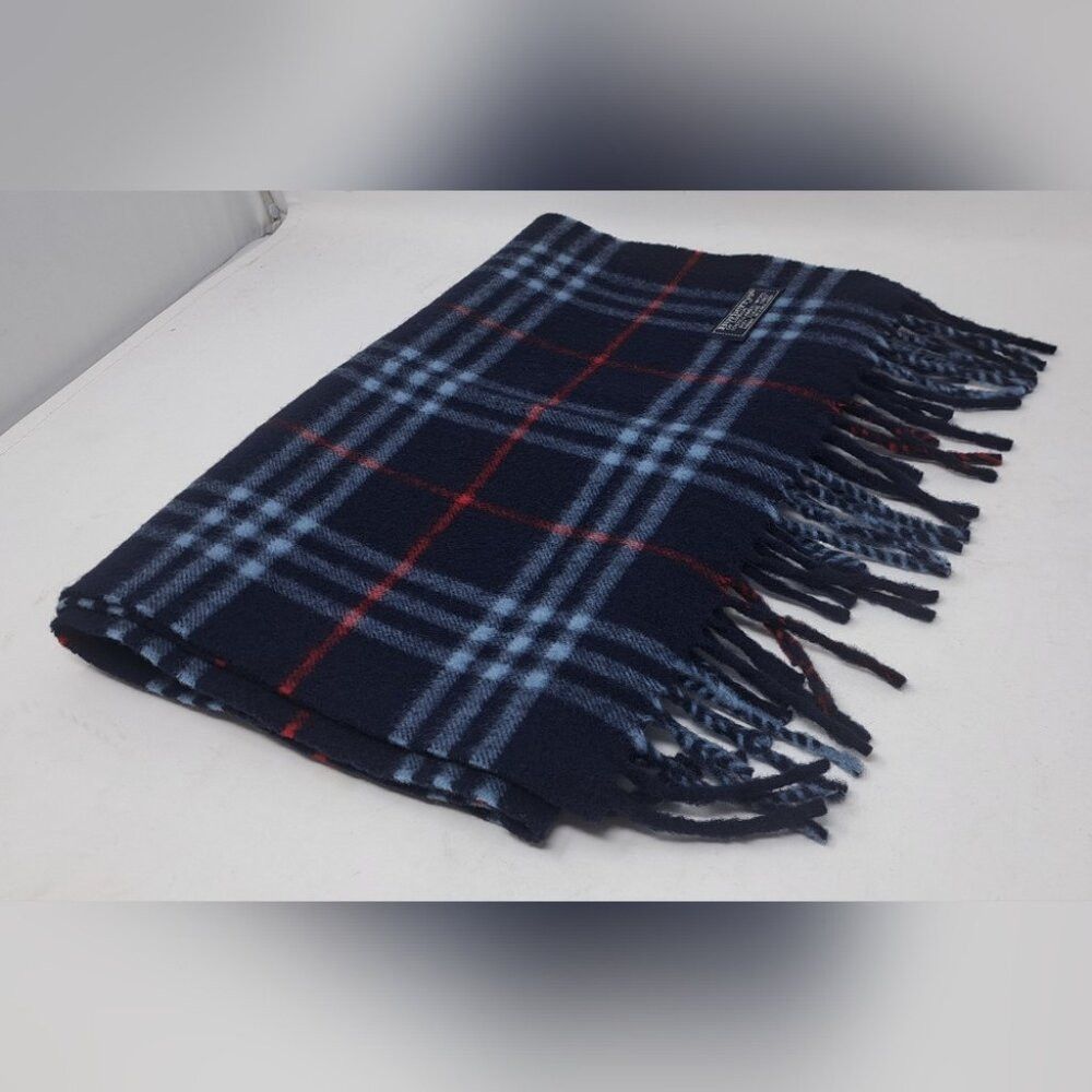 Burberry Burberry Men's Scarf Navy Nova Check Vintage Y2K 90s Lambsw Size ONE SIZE - 2 Thumbnail
