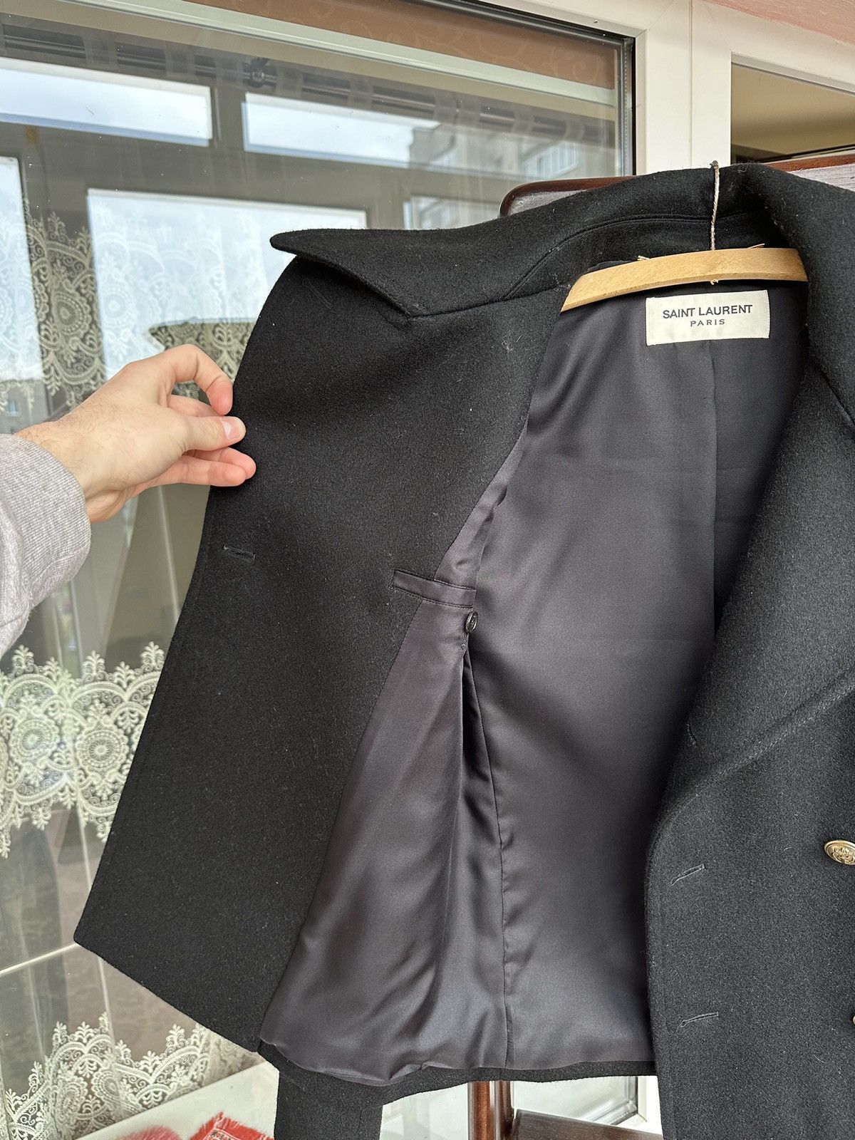 Saint Laurent Paris Saint Laurent Double Breasted Wool Coat Size XS / US 0-2 / IT 36-38 - 7 Thumbnail