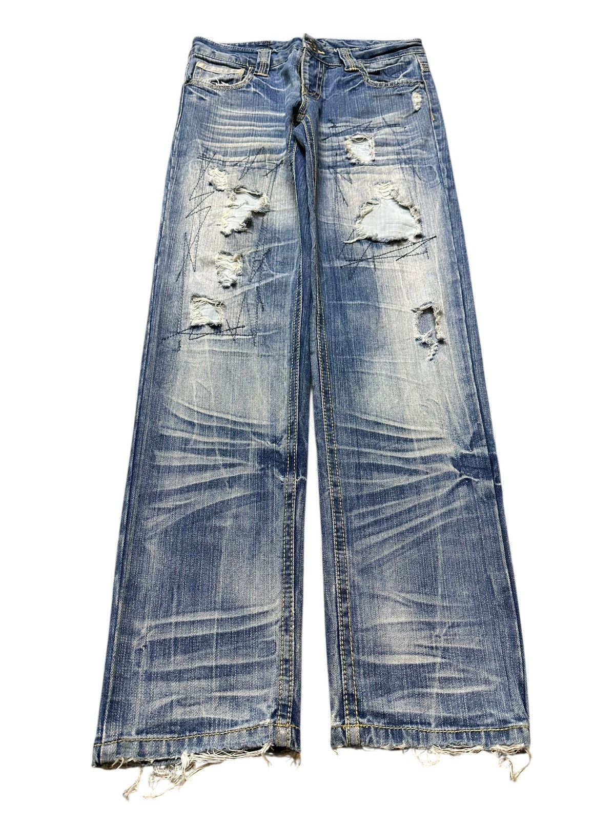 Japanese Brand Vintage Japanese Brand Faded Wash Distressed Style Jeans Size US 30 / EU 46 - 1 Thumbnail